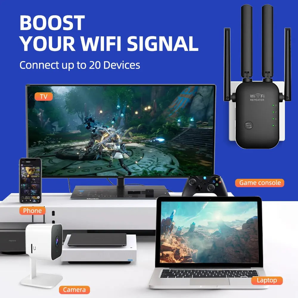 PIX-LINK WR45 Wifi Extender Signal Booster Wifi Range Extender Wireless Internet Repeater Long Range Amplifier with Ethernet