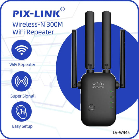 PIX-LINK WR45 Wifi Extender Signal Booster Wifi Range Extender Wireless Internet Repeater Long Range Amplifier with Ethernet
